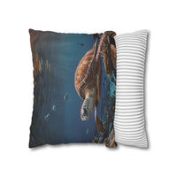 Sea Turtle in the Deep Blue Pillowcase