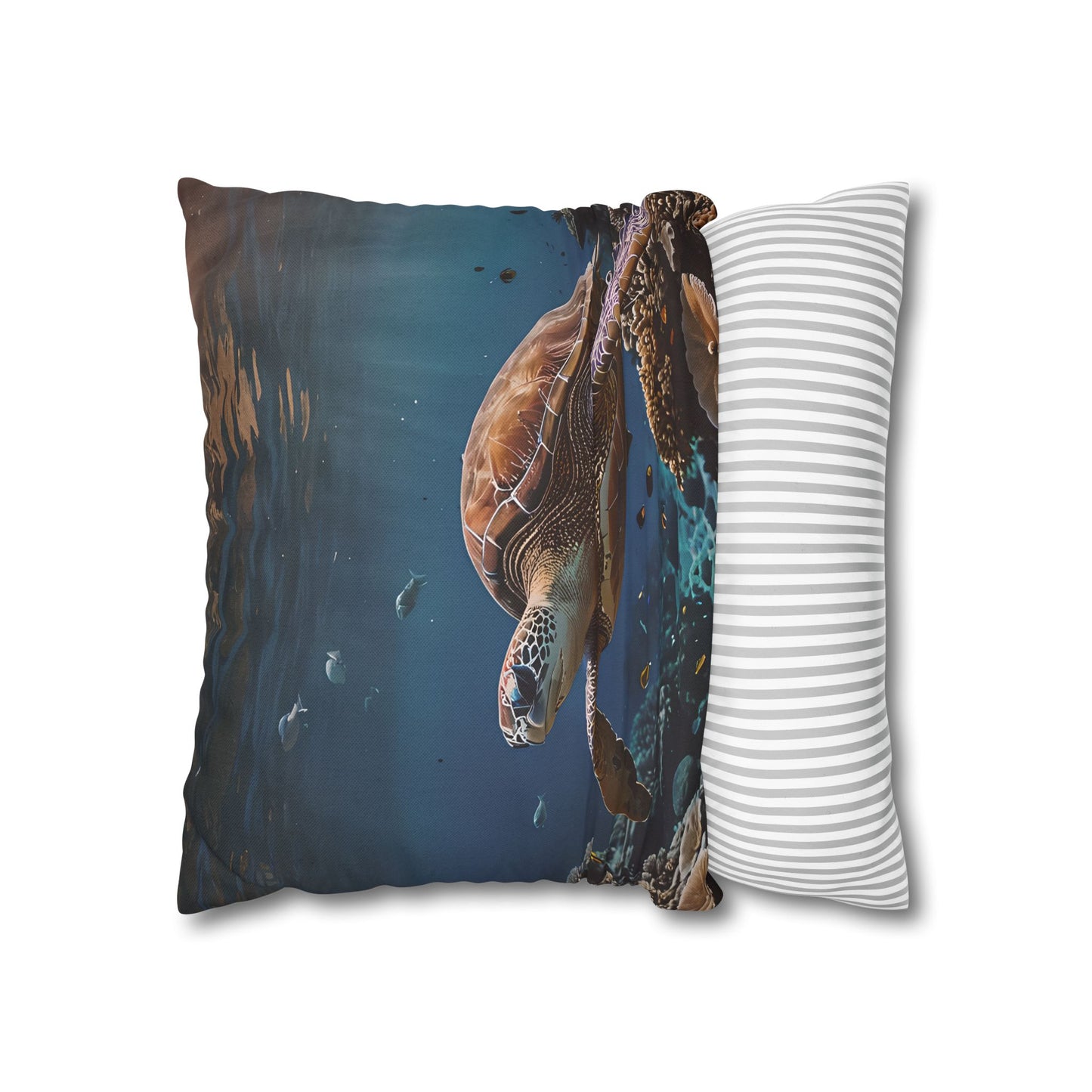 Sea Turtle in the Deep Blue Pillowcase