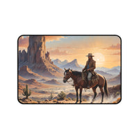 Western Cowboy Sunset Desk Mat