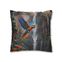 Waterfall Jungle Macaw Pillowcase