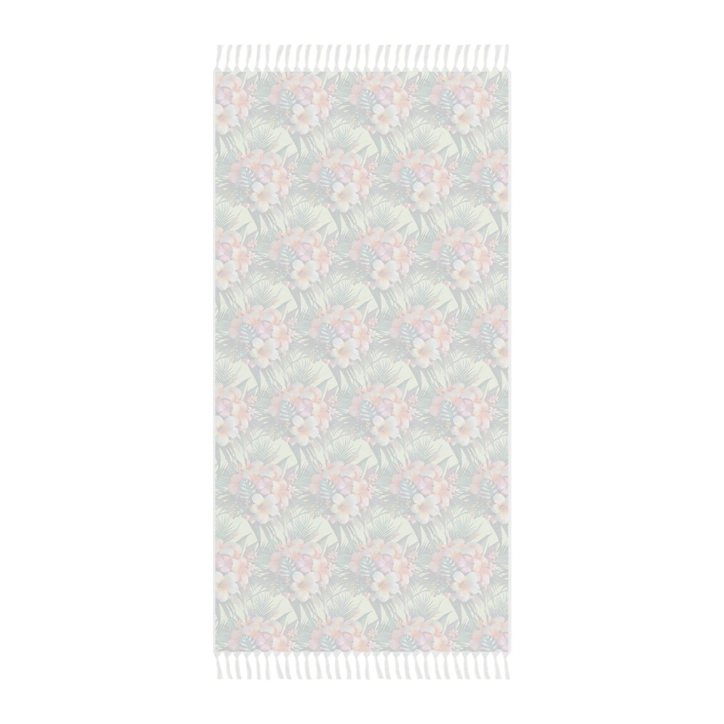 Floral Palm Leaves Boho Beach Towel