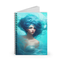 Aqua Blue Mermaid Muse Spiral Notebook