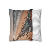 Colorful Sea Glass on Beach Pillowcase
