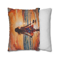 Sunset Beach Walk Pillowcase