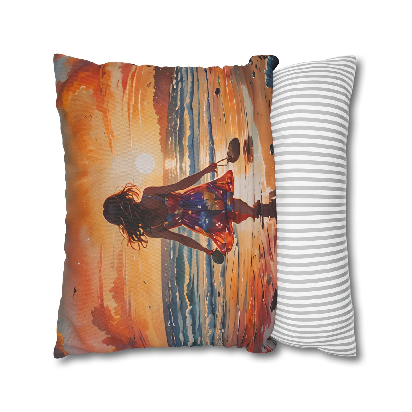 Sunset Beach Walk Pillowcase