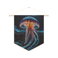 Deep Blue Jellyfish Pennant Wall Decor