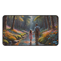 Father and Daughter Forest Walk Desk Mat