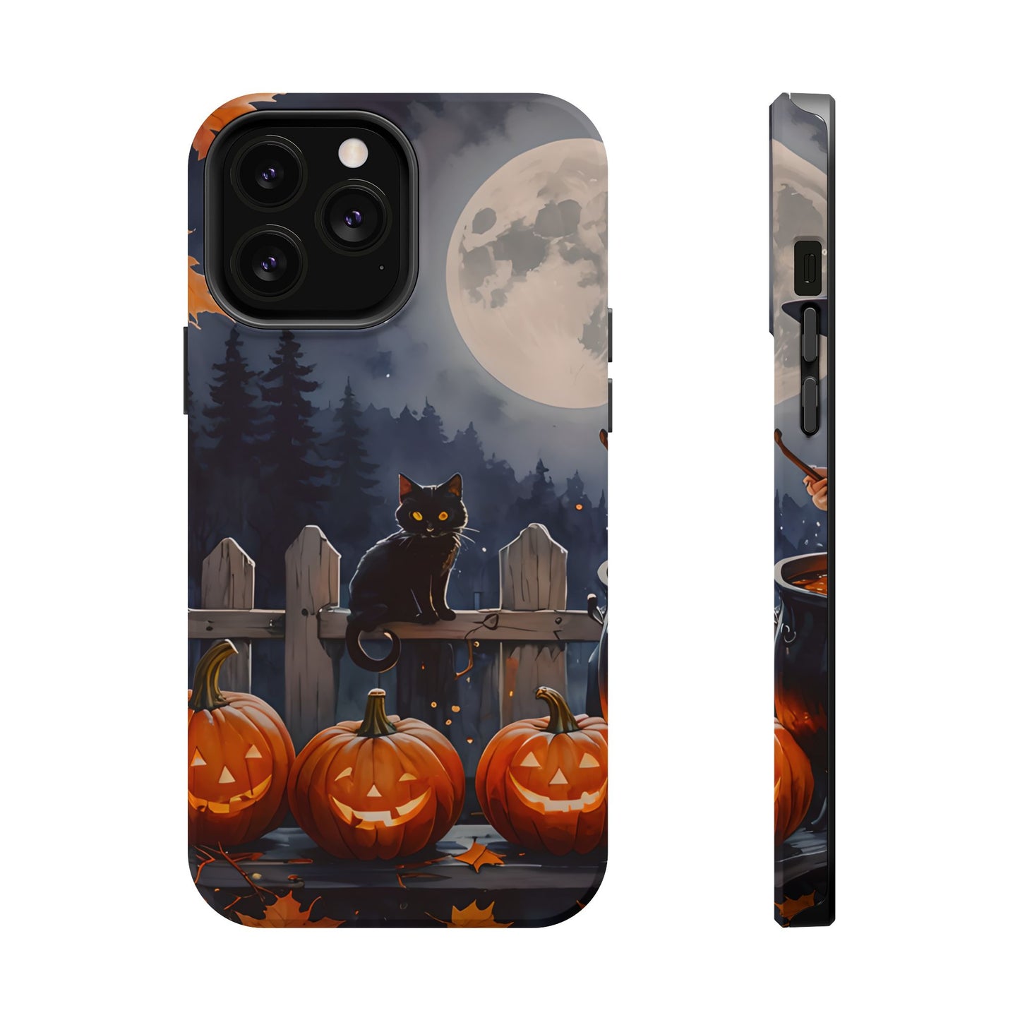 Black Cat Pumpkin Magnetic Phone Case