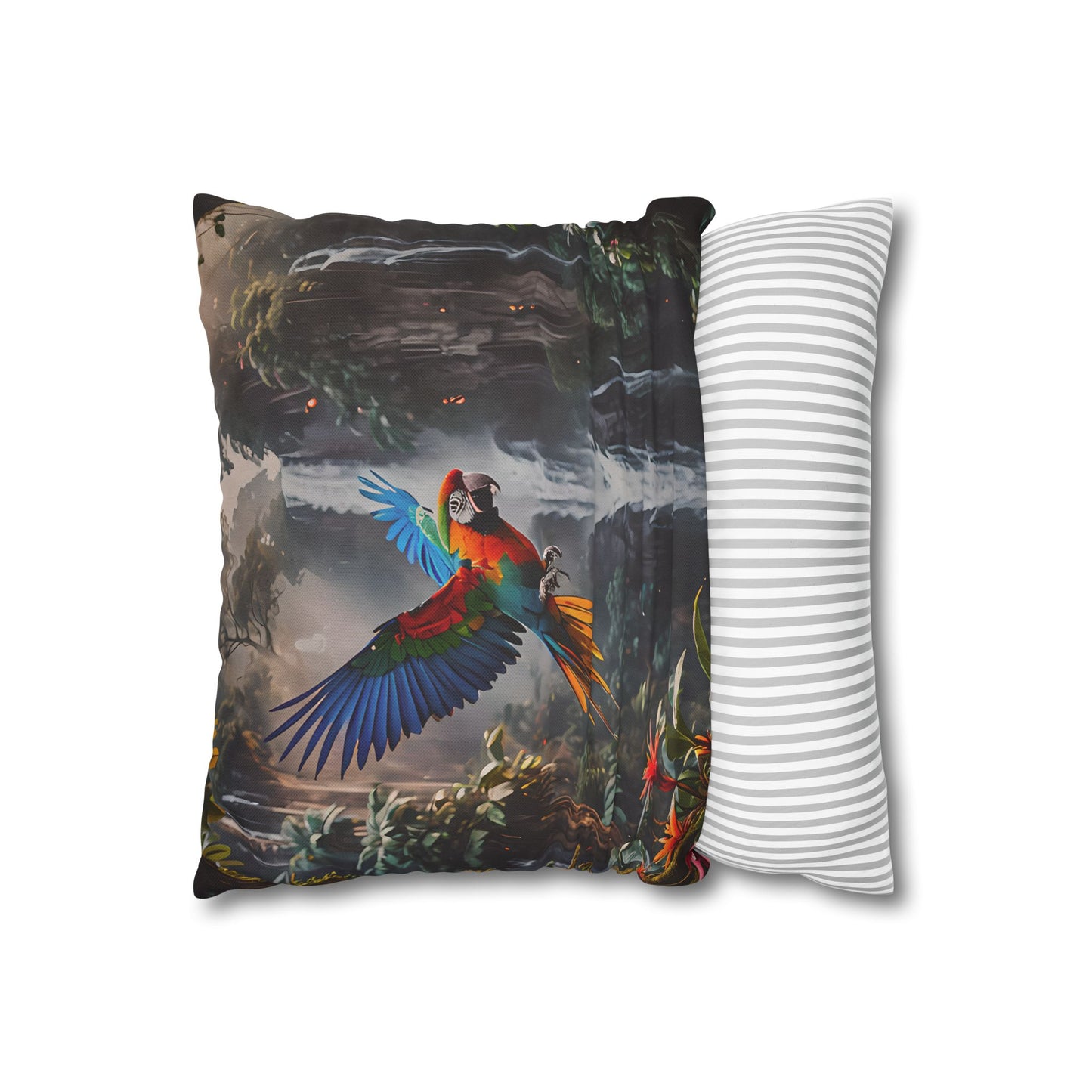 Waterfall Jungle Macaw Pillowcase