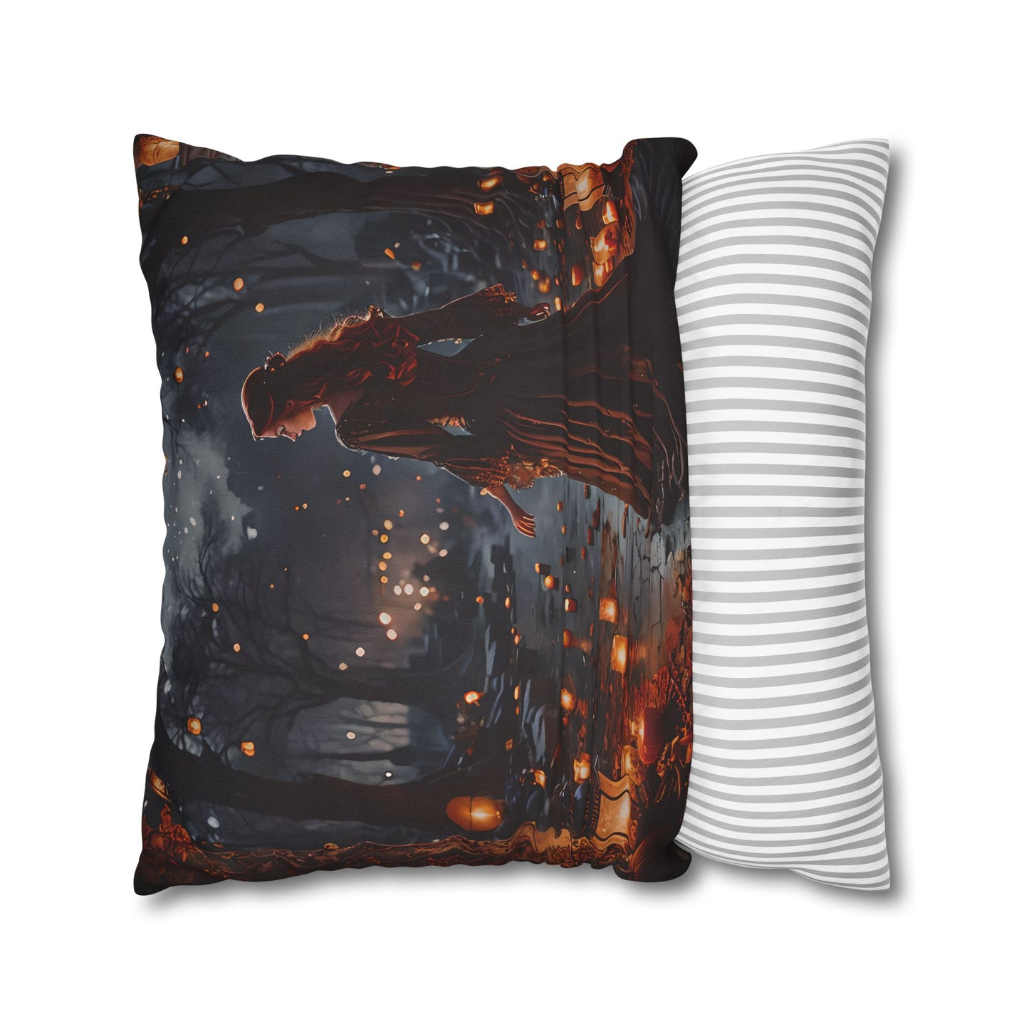 Mystical Lantern Forest Pillow Cover