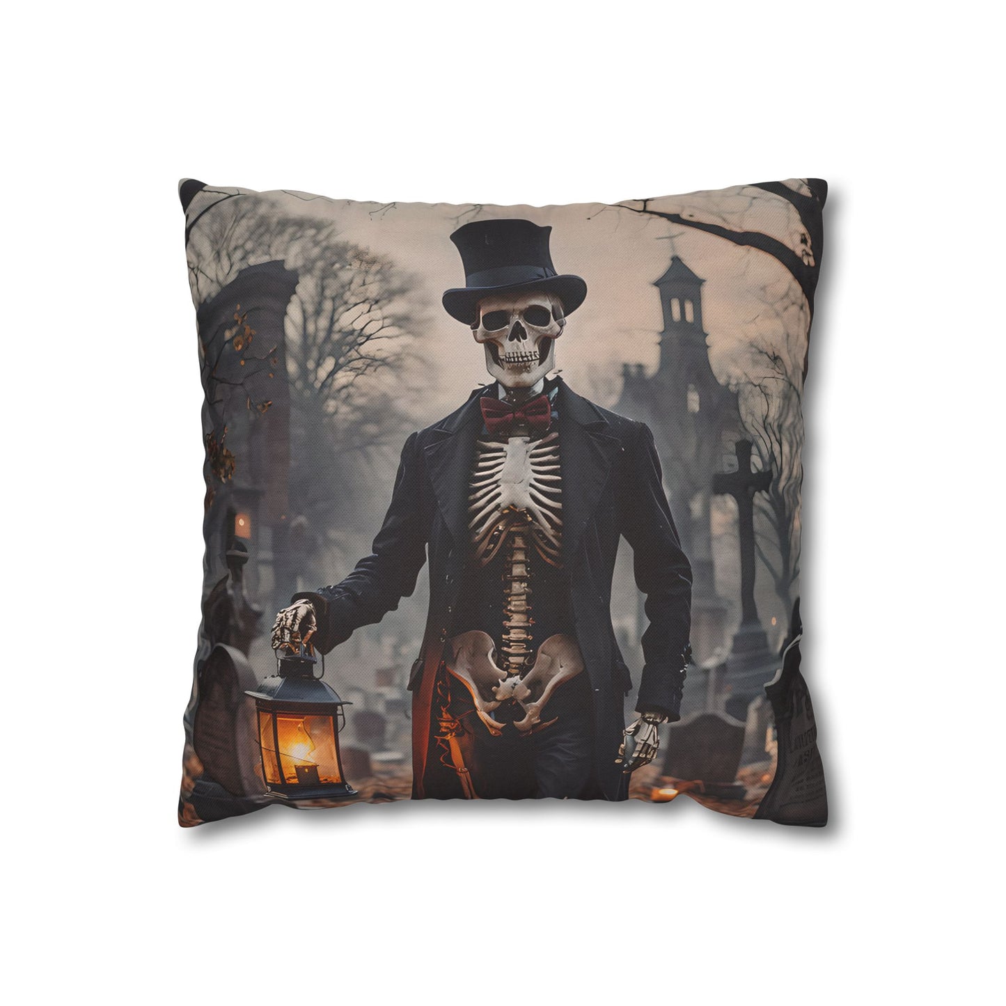 Gothic Skeleton Gentleman Pillow Cover