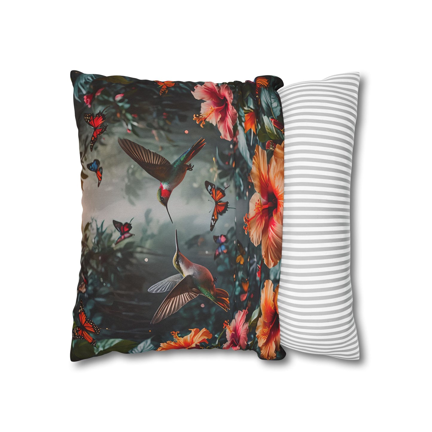 Hummingbird & Hibiscus Decorative Pillowcase