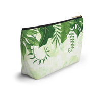 Green Botanical Accessory Pouch