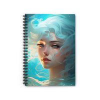 Ocean Blue Mermaid Muse Spiral Notebook
