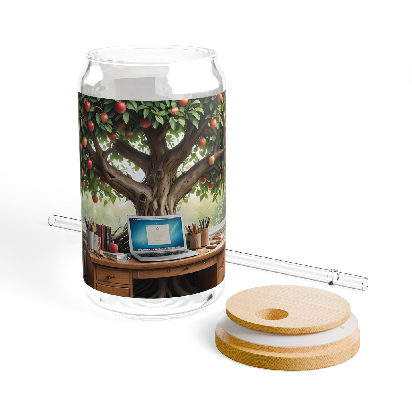 Cozy Study Corner Tree Sipper Glass