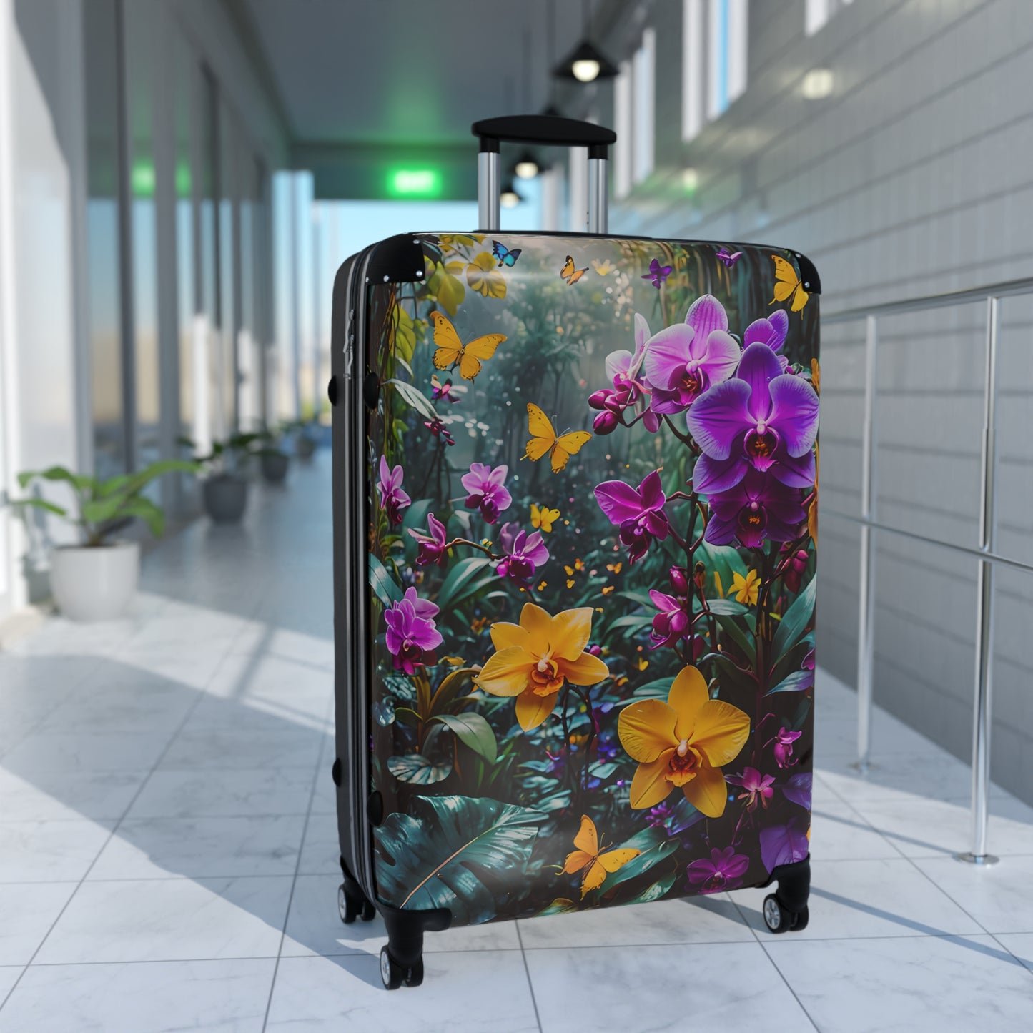Vibrant Orchid & Butterfly Cabin Suitcase