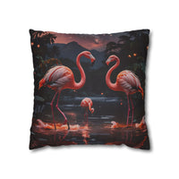 Flamingo Sunset Decorative Pillowcase