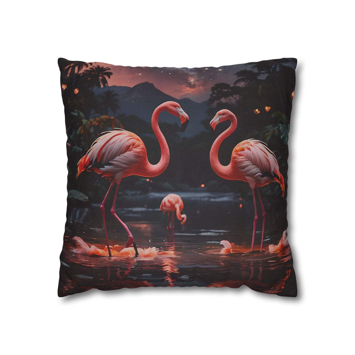 Flamingo Sunset Decorative Pillowcase