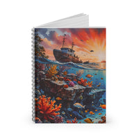 Ship & Coral Reef Ocean Dive Notebook Journal