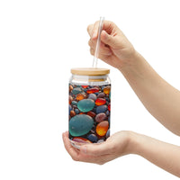 Colorful Sea Glass Pebbles Sipper Glass