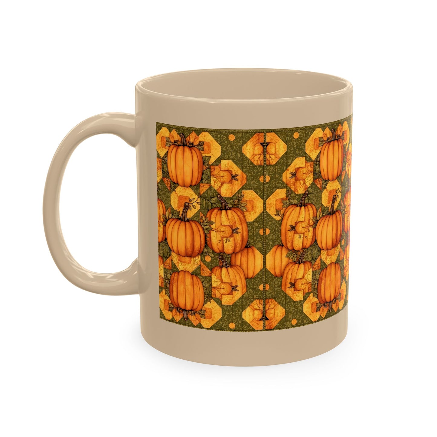 Pumpkin Quilt Patch Ceramic Mug