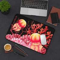 Vibrant Jellyfish Coral Desk Mat