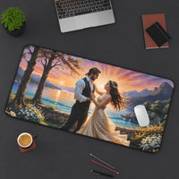 Romantic Sunset Dancing Couple Desk Mat