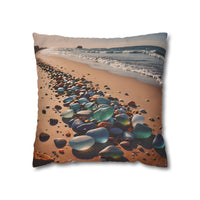 Colorful Sea Glass on Beach Pillowcase