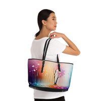 Artistic Tree Landscape PU Leather Shoulder Bag