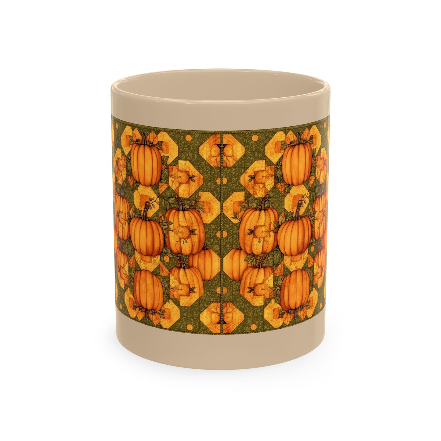 Pumpkin Quilt Patch Ceramic Mug