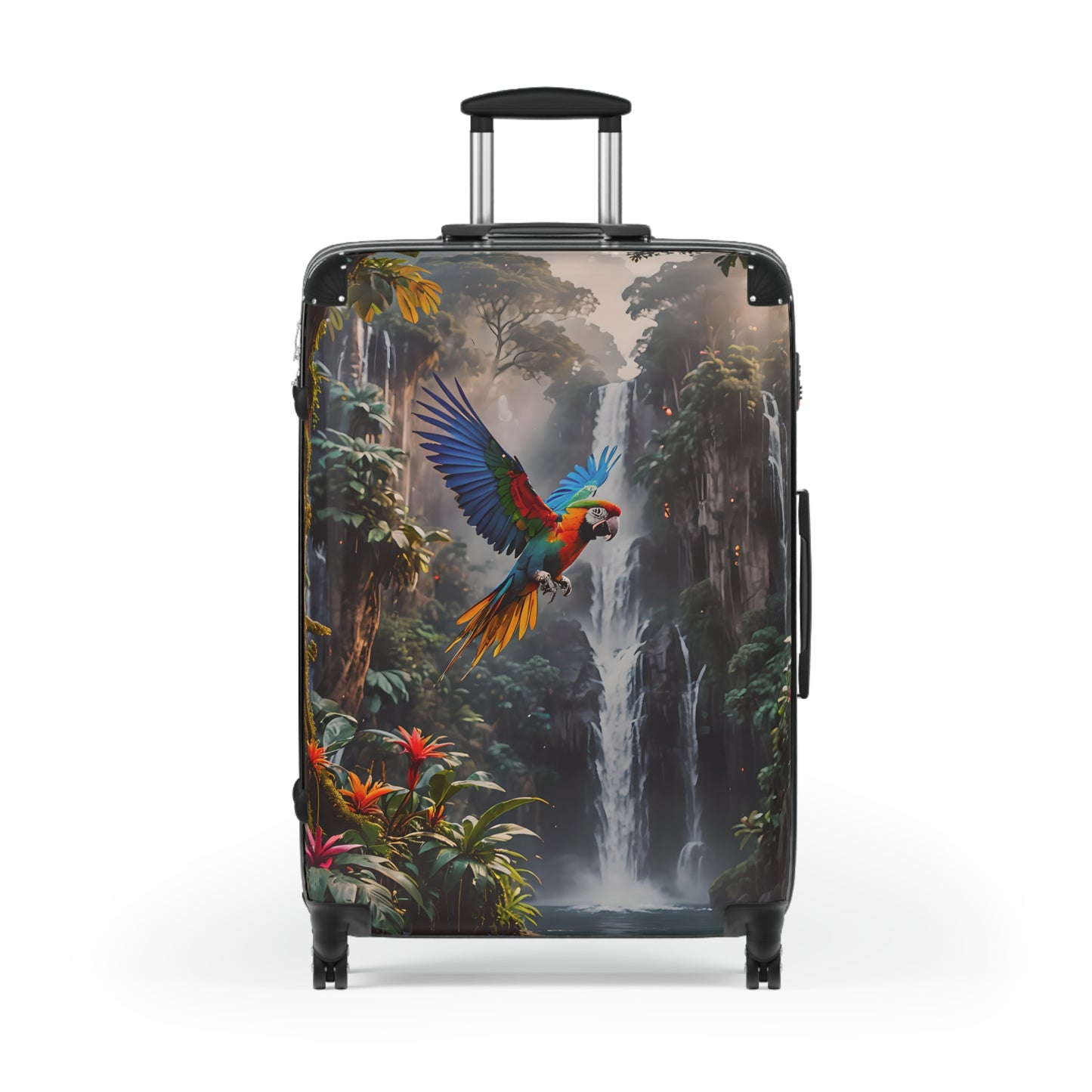 Tropical Waterfall Parrot Cabin Suitcase