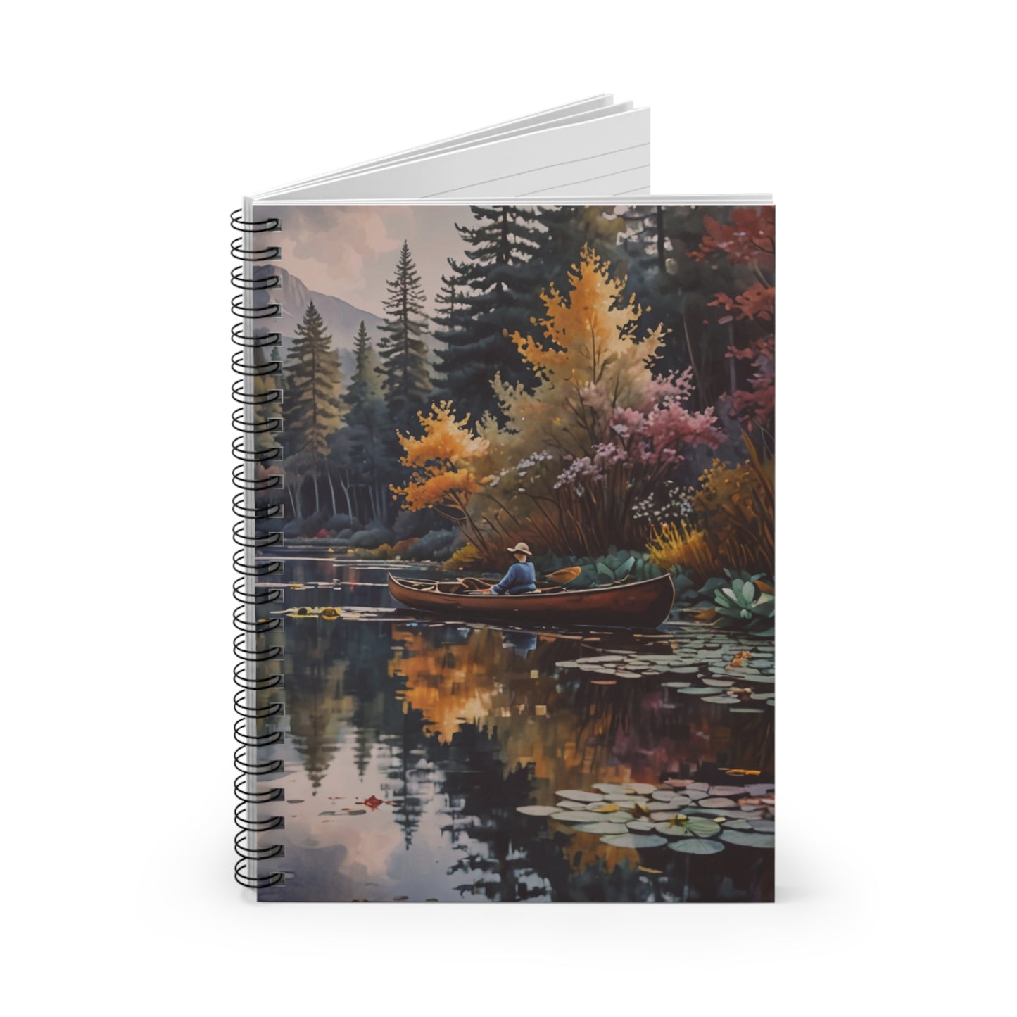 Autumn Canoe Scenic Spiral Notebook