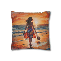 Sunset Beach Walk Pillowcase