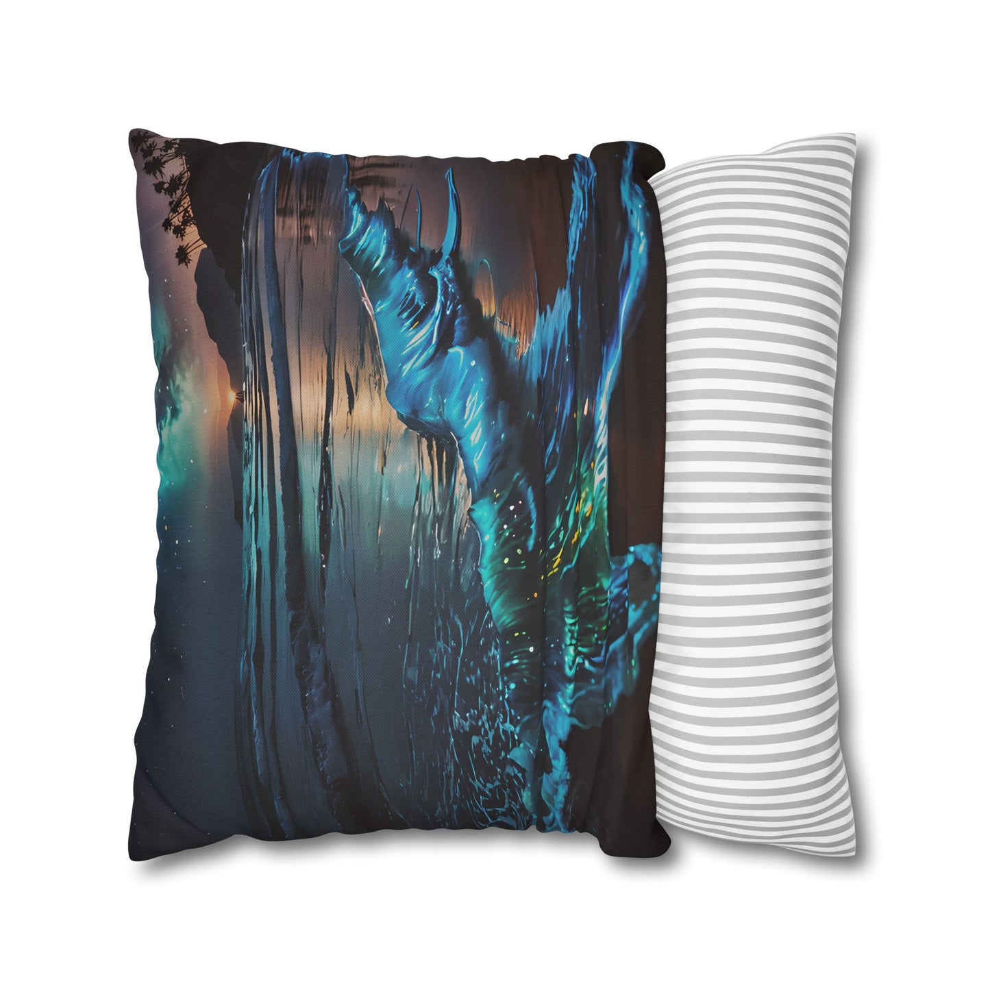 Bioluminescent Waves Decorative Pillowcase