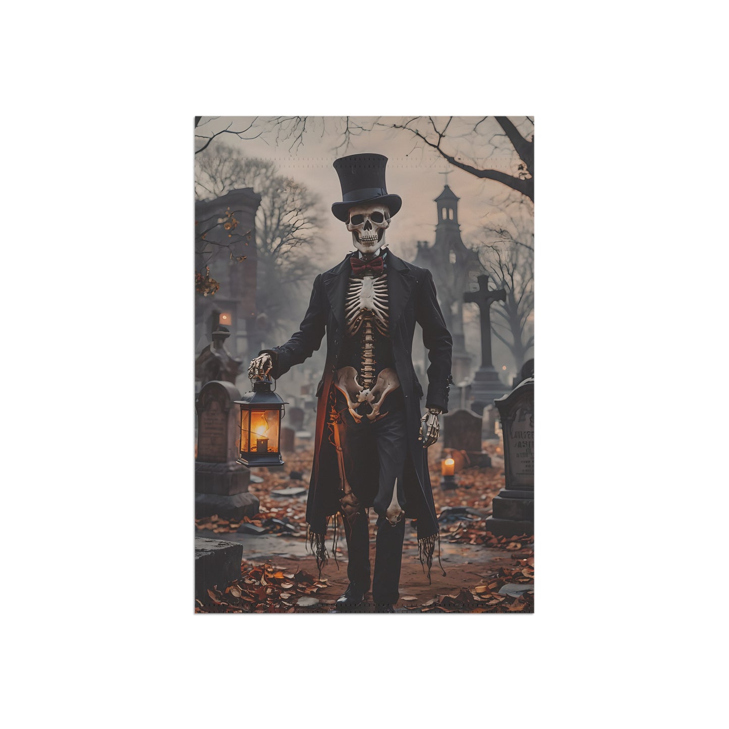 Graveyard Skeleton Gentleman Garden Flag