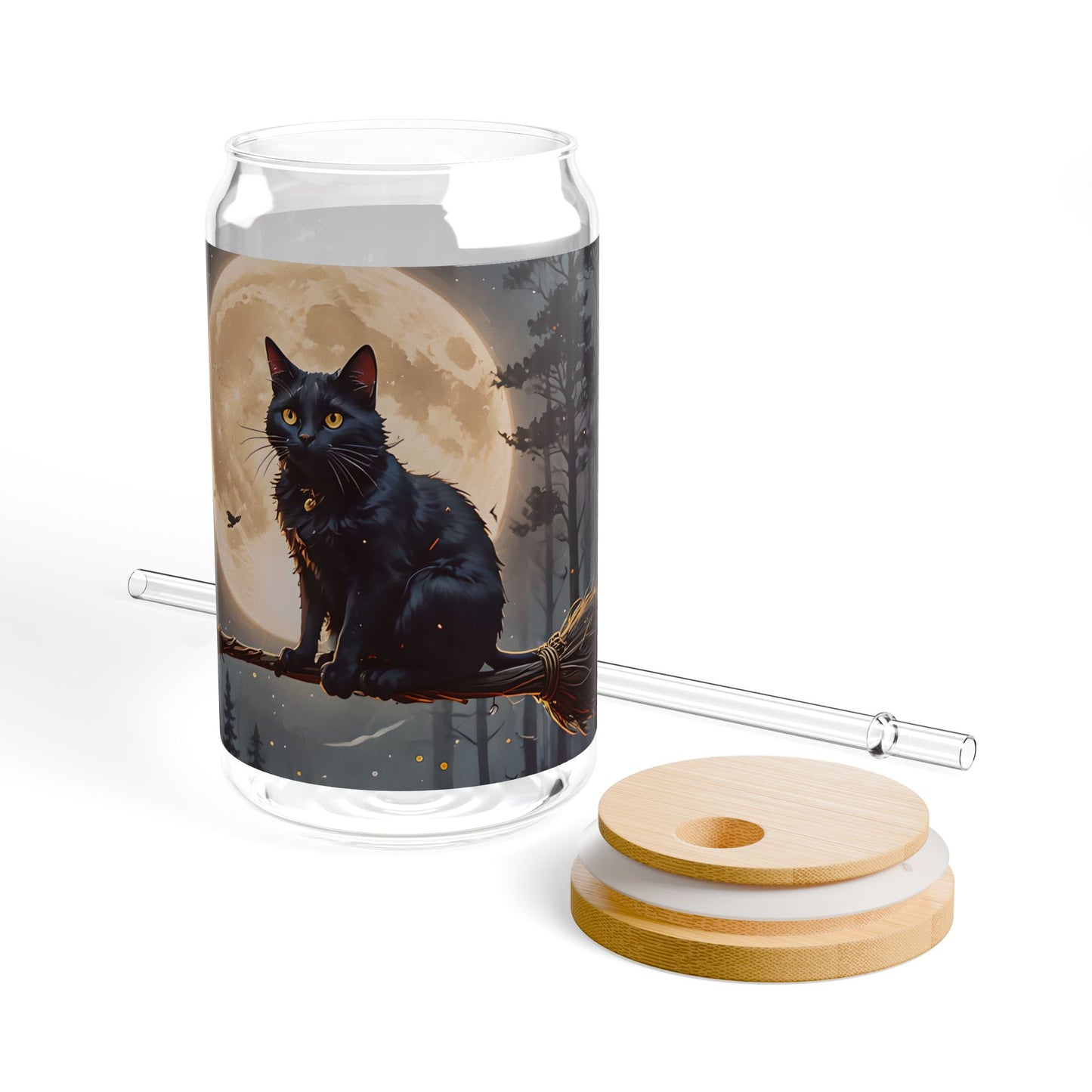 Black Cat Moon Sipper Glass