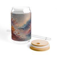 Abstract Floral Swirl Sipper Glass