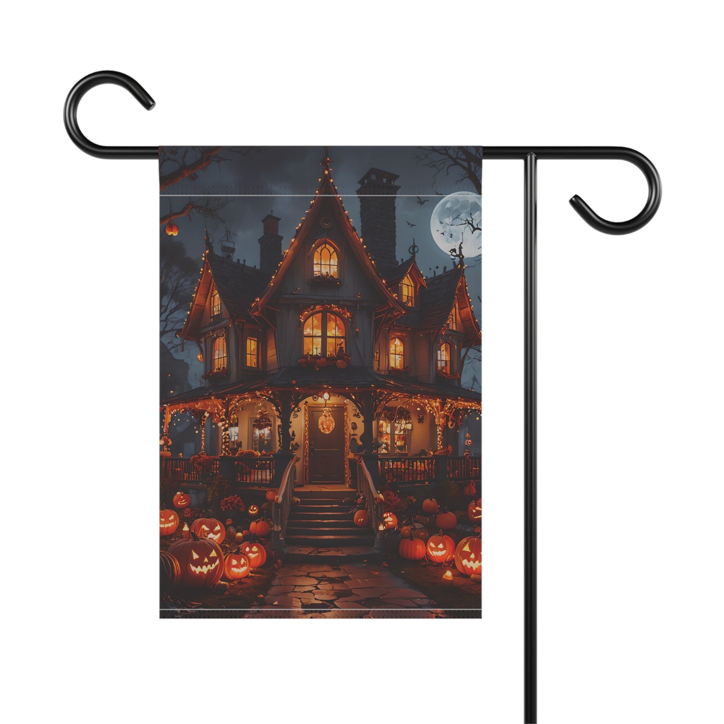 Halloween Haunted House Garden Flag