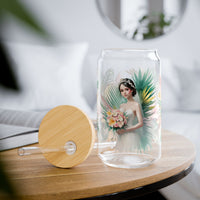 Tropical Floral Bridal Sipper Glass