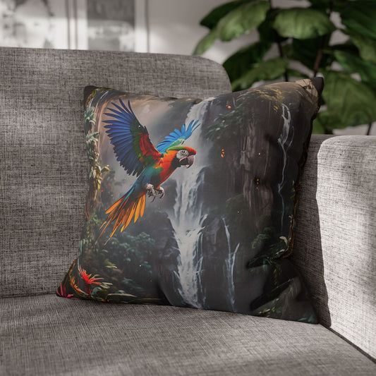 Waterfall Jungle Macaw Pillowcase