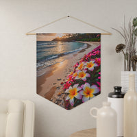Plumerias on Beach Pennant Wall Decor