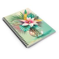 Vibrant Lily & Palm Leaves Floral Spiral Notebook