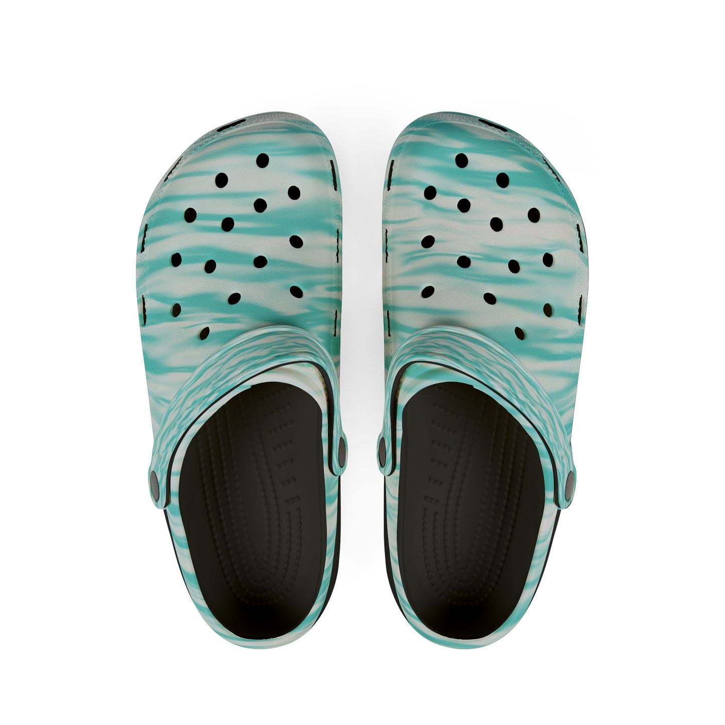 Turquoise Wave Foam Clogs