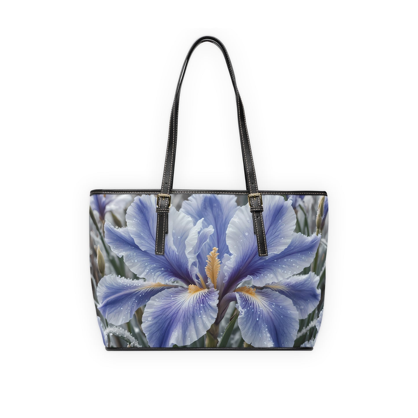 Floral Iris PU Leather Shoulder Bag