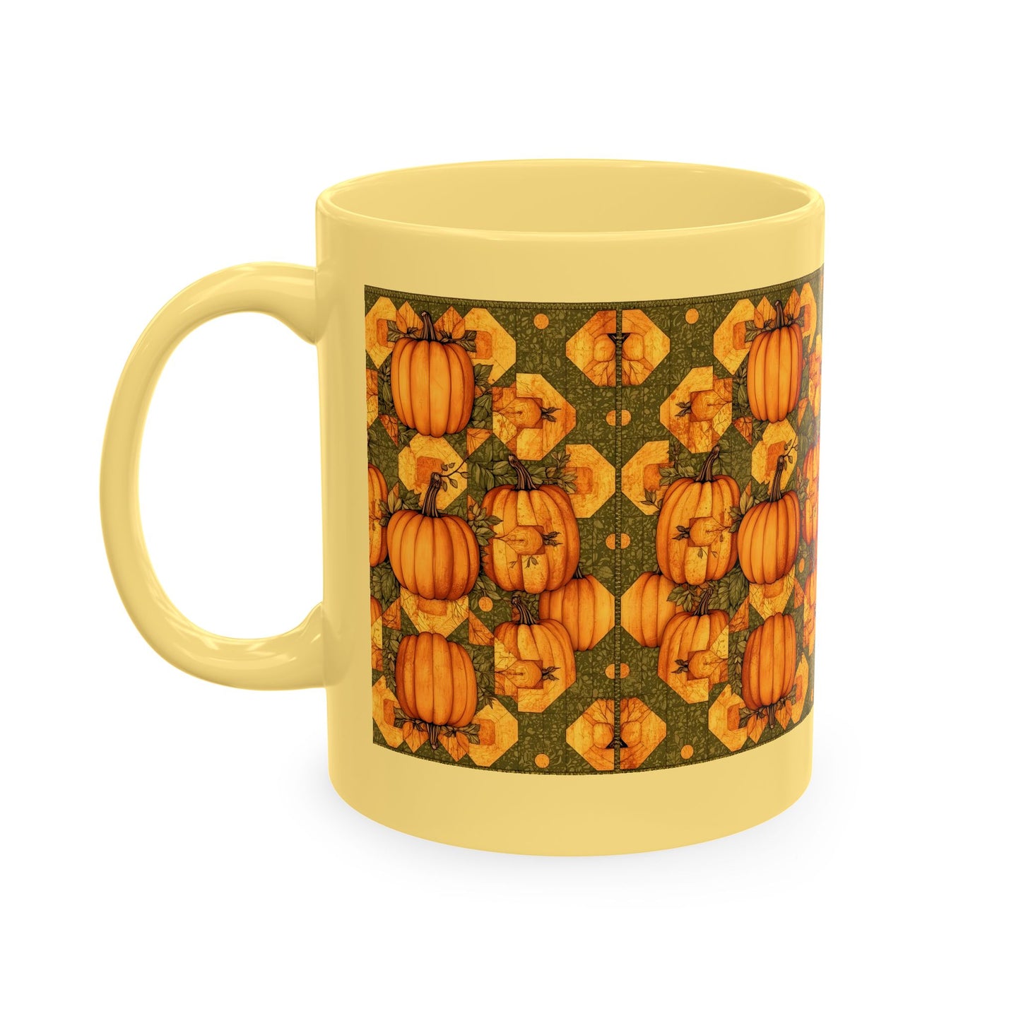 Pumpkin Quilt Patch Ceramic Mug