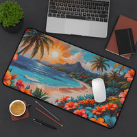 Tropical Floral Sunset Beach Desk Mat