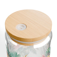 Tropical Floral Bouquet Sipper Glass