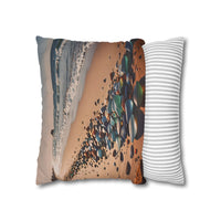 Colorful Sea Glass on Beach Pillowcase