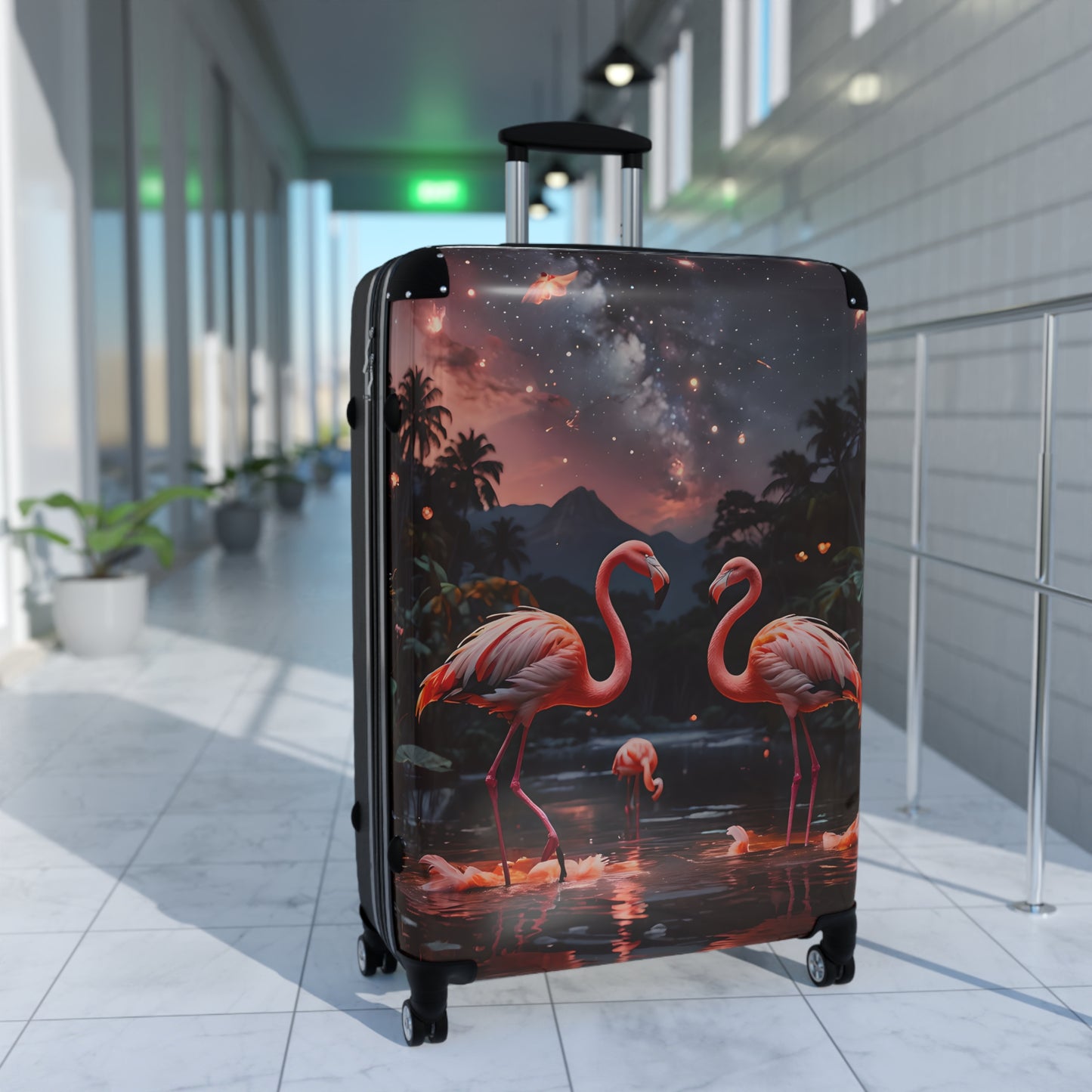 Flamingo Night Cabin Suitcase