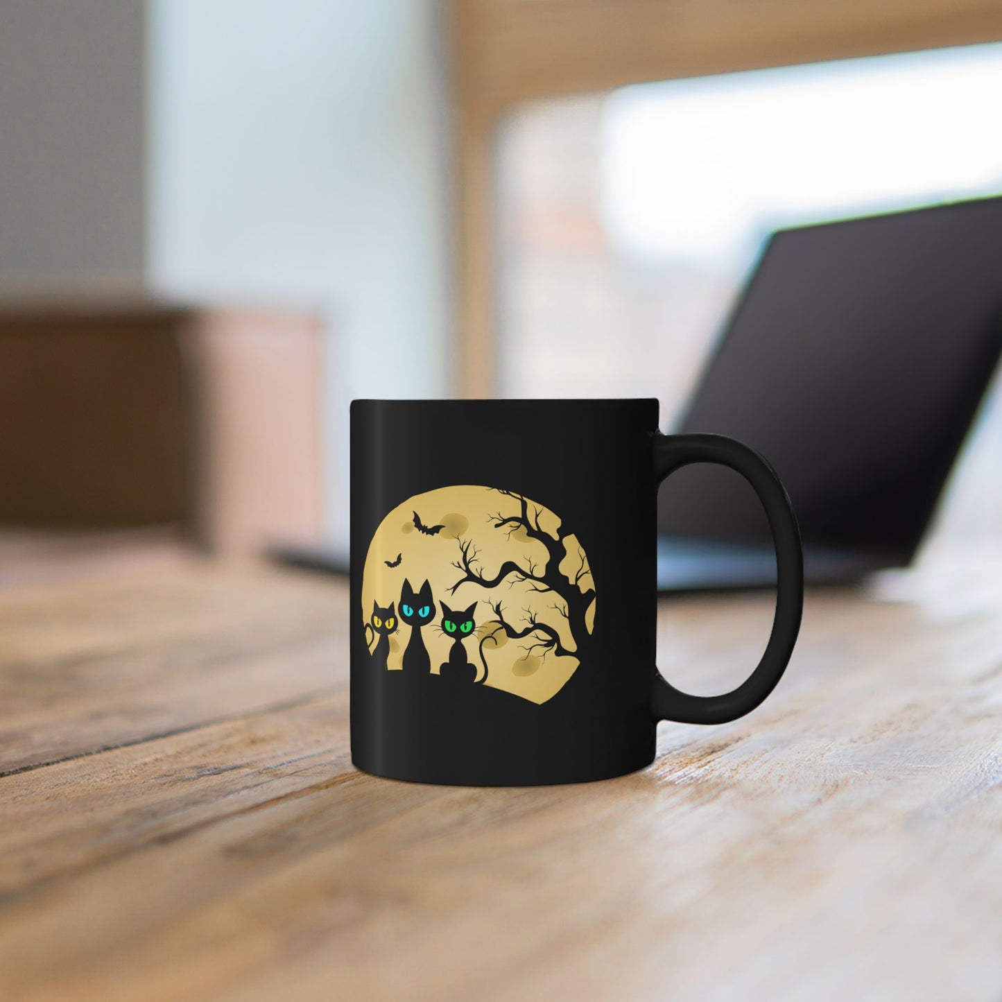 Halloween Black Cat Moon Mug